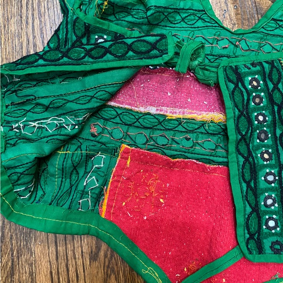 Vintage beaded and mirrored open back top - Picture 2 of 5